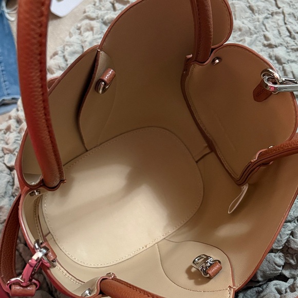 Melie Bianco Tulip Top Handle Crossbody Tote Brown - Picture 4 of 5